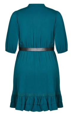 City Chic Green Lace Shirt Dress -Bold Fit Store 209650PETROL 5