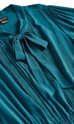 City Chic Green Lace Shirt Dress -Bold Fit Store 209650PETROL 6