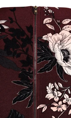 City Chic Red & Black Floral Print Skater Dress -Bold Fit Store 209697RUBYENCHANTEDBLSM 5