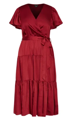 City Chic Red Tiered Wrap Midi Dress -Bold Fit Store 209702TRUERED 5