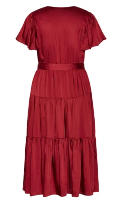 City Chic Red Tiered Wrap Midi Dress -Bold Fit Store 209702TRUERED 6