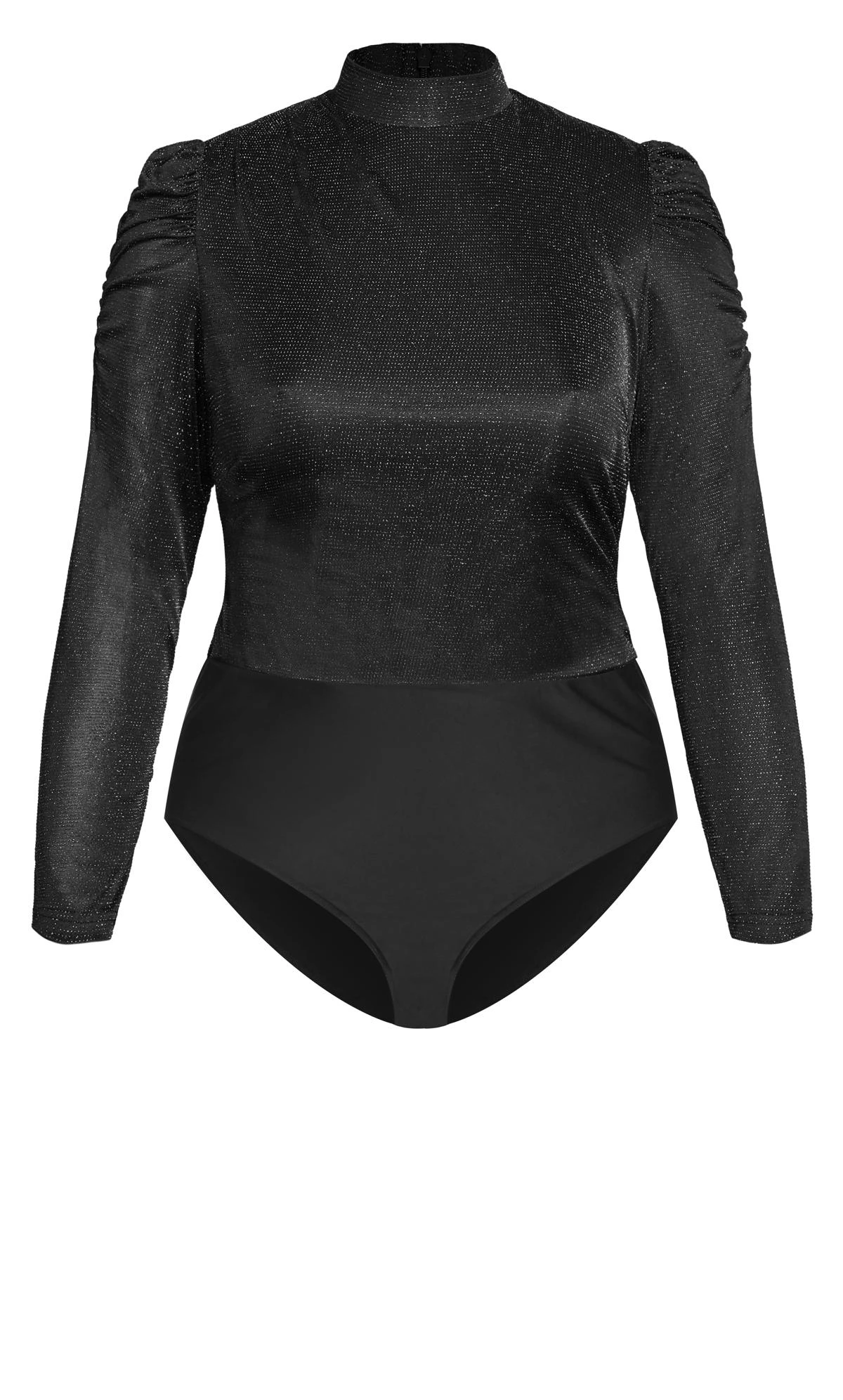 City Chic Black Glitter Long Sleeve Bodysuit 5 City Chic Black Glitter Long Sleeve Bodysuit - Image 5