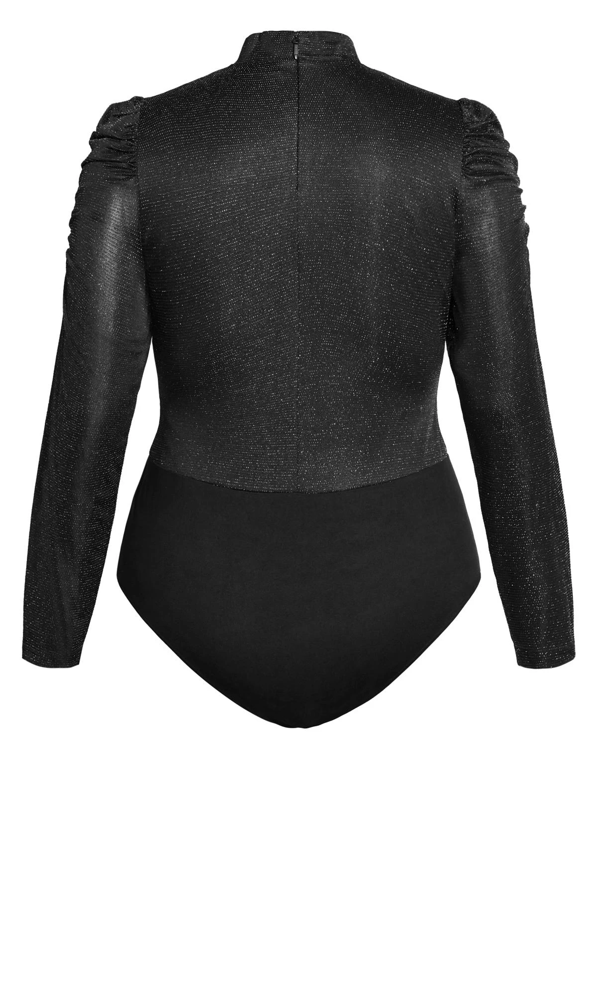 City Chic Black Glitter Long Sleeve Bodysuit 6 City Chic Black Glitter Long Sleeve Bodysuit - Image 6
