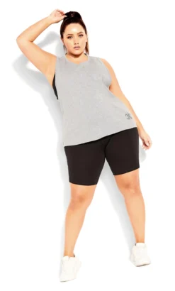 City Chic CCX Grey Marle Active Vest Top -Bold Fit Store 209824GREYMARLE 3