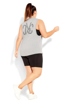 City Chic CCX Grey Marle Active Vest Top -Bold Fit Store 209824GREYMARLE 4