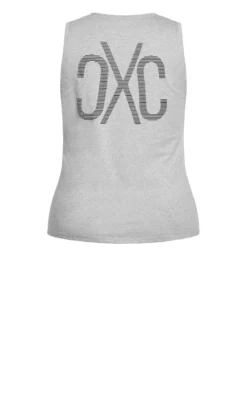 City Chic CCX Grey Marle Active Vest Top -Bold Fit Store 209824GREYMARLE 6