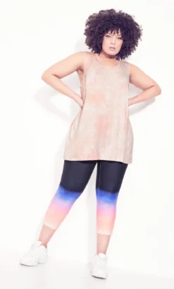 Avenue Ave Leisure Orange Tie Dye Vest Top