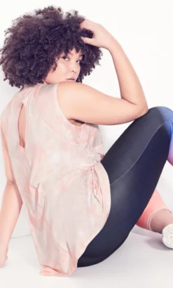 Avenue Ave Leisure Orange Tie Dye Vest Top -Bold Fit Store 209952PEACHTIEDYE 7