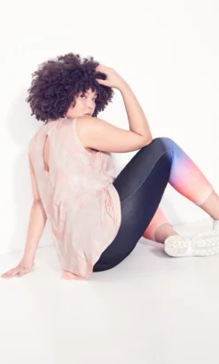 Avenue Ave Leisure Orange Tie Dye Vest Top -Bold Fit Store 209952PEACHTIEDYE 8