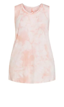 Avenue Ave Leisure Orange Tie Dye Vest Top -Bold Fit Store 209952PEACHTIEDYE 9