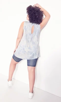Avenue Blue Tie Dye Longline Vest Top -Bold Fit Store 209952POWDERBLUETIEDYE 4