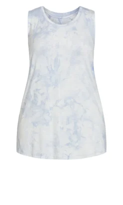 Avenue Blue Tie Dye Longline Vest Top -Bold Fit Store 209952POWDERBLUETIEDYE 5