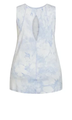 Avenue Blue Tie Dye Longline Vest Top -Bold Fit Store 209952POWDERBLUETIEDYE 6