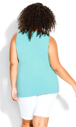 Avenue Aqua Blue Essential Tank Top -Bold Fit Store 210069AQUA 3