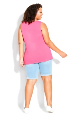 Avenue Pink Essential Fashion Tank 9 Avenue Pink Essential Fashion Tank -Bold Fit Store 210069CERISE 4