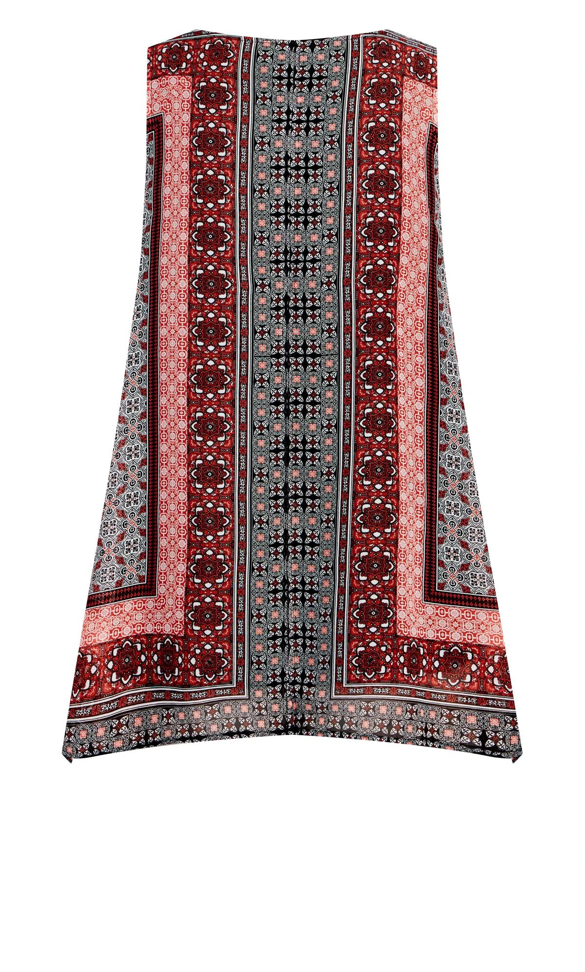 Avenue Orange Tile Print Hanky Hem Vest Top 6 Avenue Orange Tile Print Hanky Hem Vest Top - Image 6