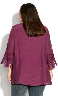 Avenue Purple Sylvie Crochet Top -Bold Fit Store 210106PLUM 3