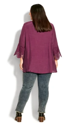 Avenue Purple Sylvie Crochet Top -Bold Fit Store 210106PLUM 4