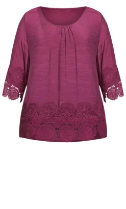 Avenue Purple Sylvie Crochet Top -Bold Fit Store 210106PLUM 5