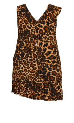 Avenue City Chic Brown Leopard Print Frill Neck Tunic 17 Avenue City Chic Brown Leopard Print Frill Neck Tunic -Bold Fit Store 210136LEOPARD 6