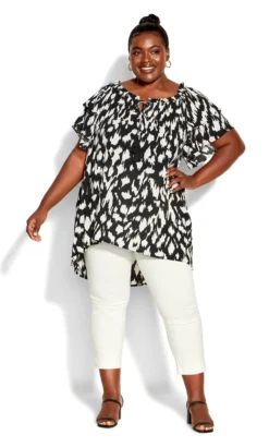 Avenue Black Precious Flutter Top 11 Avenue Black Precious Flutter Top -Bold Fit Store 210169ABTRACTANIMAL 3