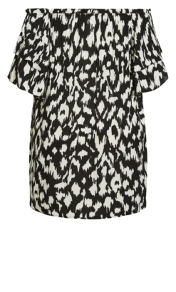 Avenue Black Precious Flutter Top 14 Avenue Black Precious Flutter Top -Bold Fit Store 210169ABTRACTANIMAL 6