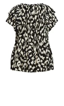 Avenue Black Precious Flutter Top 16 Avenue Black Precious Flutter Top -Bold Fit Store 210169ABTRACTANIMAL 8