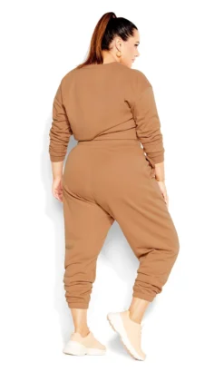 City Chic CCX Brown Cuffed Joggers -Bold Fit Store 210417BISCUIT 4