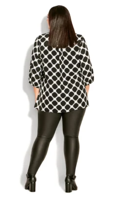 Avenue Black Meila Zip Print Top -Bold Fit Store 210558BRUSHEDDIAMOND 4