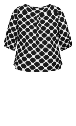 Avenue Black Meila Zip Print Top -Bold Fit Store 210558BRUSHEDDIAMOND 6