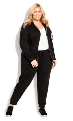 City Chic Ave Leisure Black Slim Joggers