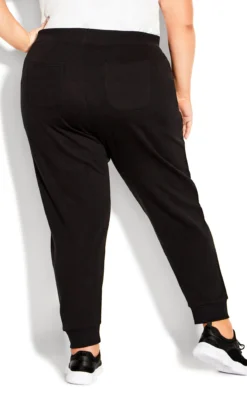 City Chic Ave Leisure Black Slim Joggers -Bold Fit Store 210592BLACK 4