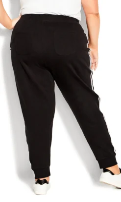 Avenue Ave Leisure Black Double Stripe Jogger -Bold Fit Store 210593BLACK 4