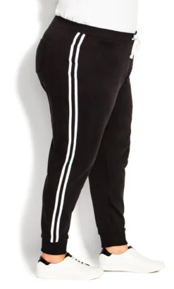 Avenue Ave Leisure Black Double Stripe Jogger -Bold Fit Store 210593BLACK 5
