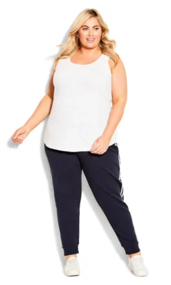 Avenue Ave Leisure Blue Double Stripe Jogger