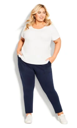 Avenue Navy Blue Cuffed Jogger