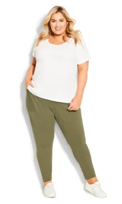 Avenue Khaki Green Cuffed Jogger