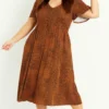 Evans Brown Animal Print Dress