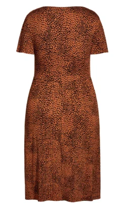 Evans Brown Animal Print Dress -Bold Fit Store 210751BROWNTAN 4