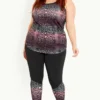 Evans Black & Pink Animal Print Active Sports Top