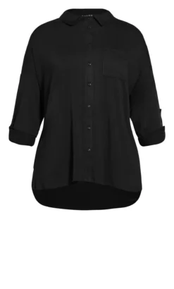 Evans Black Jersey Oversized Shirt -Bold Fit Store 210787BLACK 6