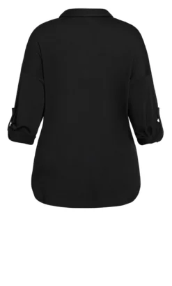 Evans Black Jersey Oversized Shirt -Bold Fit Store 210787BLACK 7