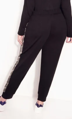 City Chic Zim & Zoe Black Contrast Panel Joggers -Bold Fit Store 210827CAMO 5
