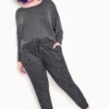 City Chic Zim & Zoe Charcoal Grey Marl Fleece Joggers