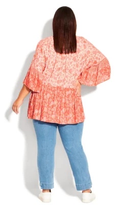 Avenue Orange Ember Peasant Top -Bold Fit Store 210849FEELINGPEACHY 4