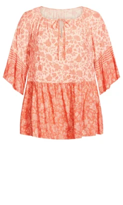 Avenue Orange Ember Peasant Top -Bold Fit Store 210849FEELINGPEACHY 5