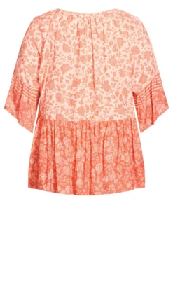 Avenue Orange Ember Peasant Top -Bold Fit Store 210849FEELINGPEACHY 6