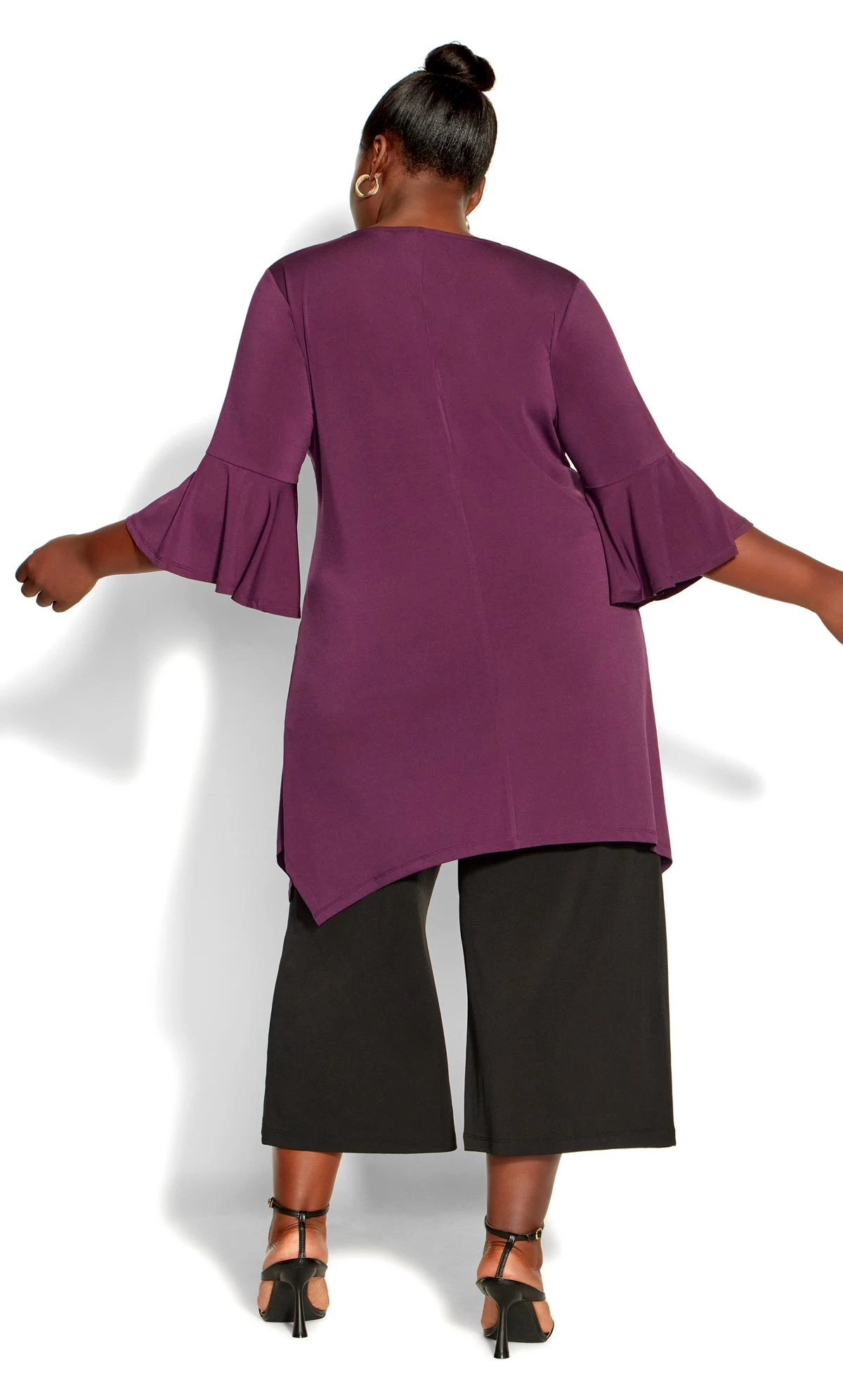 Avenue Purple Bell Sleeve Hanky Hem Top 6 Avenue Purple Bell Sleeve Hanky Hem Top - Image 6