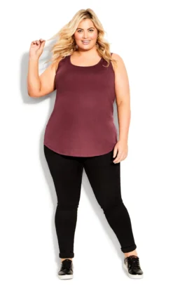 Avenue Pink Plain Tank