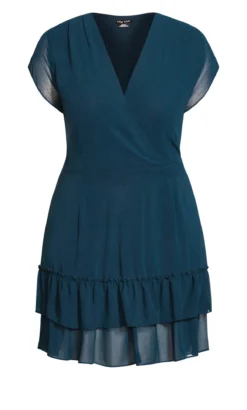 City Chic Navy Blue Layered Chiffon Midi Dress -Bold Fit Store 211102ALPINE 4